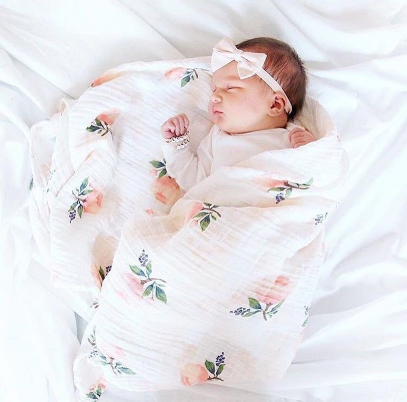 Baby Swaddle Blanket - ผ้าห่อตัวเด็กอ่อน โรส ขนาด 120x120 ซม. ผลิตจากใยไผ่