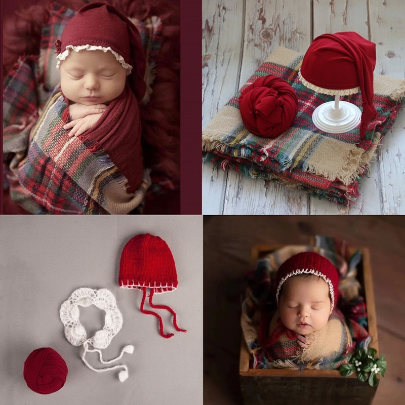 Baby Swaddle Blanket - ทารกแรกเกิดการถ่ายภาพPropsเด็กหมวกคริสต์มาสการถ่ายภาพผ้าห่มWraps Photo Studioถ่ายภาพอุปกรณ์เสริมPhoto Props