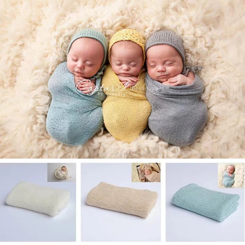 Baby Swaddle Blanket - 40*150 ซม.ทารกแรกเกิดการถ่ายภาพ Props นุ่มถักยืดเด็กห่อผ้าวาง Swaddling ผ้าห่มเด็กอุปกรณ์เสริมการถ่ายภาพ